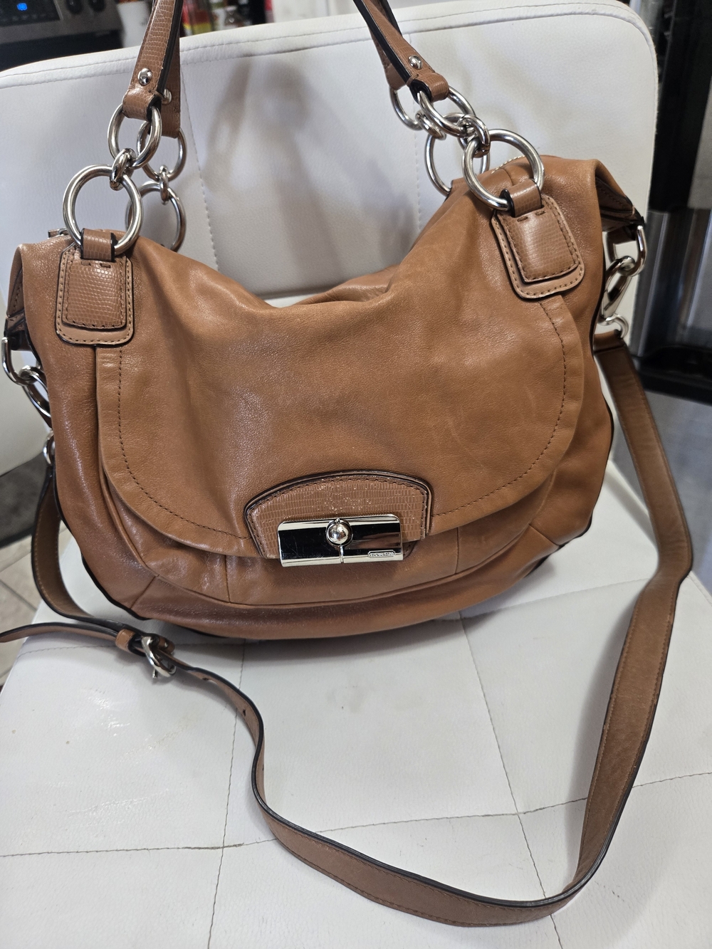 Coach Kristin Leather Hobo/Round Satchel Bag